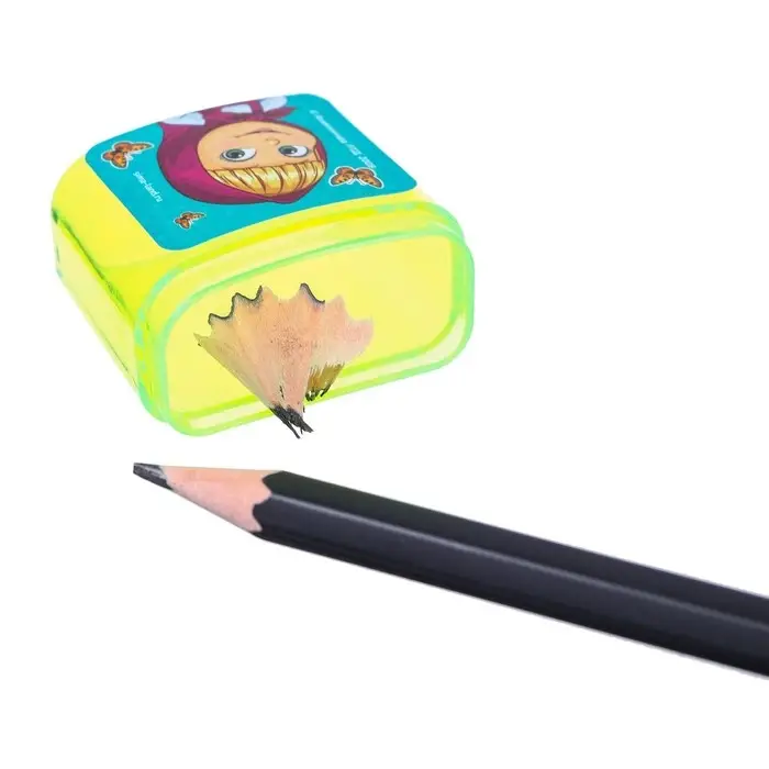 Точилка пластиковая с контейнером, двойная, МИКС, &laquo;Маша и медведь&raquo;