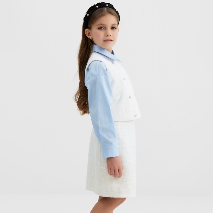 Жилетка для девочки, MINAKU :Party Dress, цвет белый, рост 128 см Жилетка для девочки, MINAKU :Party Dress, цвет белый, рост 128 см