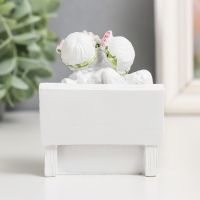 Сувенир "2 ангелочка в розовом веночке на скамейке" МИКС 8х7х5 см