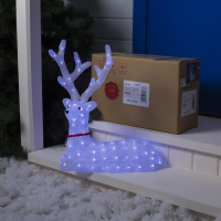 Светодиодная фигура &laquo;Олень благородный&raquo; 55 &times; 55 &times; 21 см, акрил, 96 LED, 8 режимов, 24 В, свечение белое