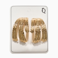 Серьги металл «Трио» объёмные, цвет золото Серьги металл «Трио» объёмные, цвет золото