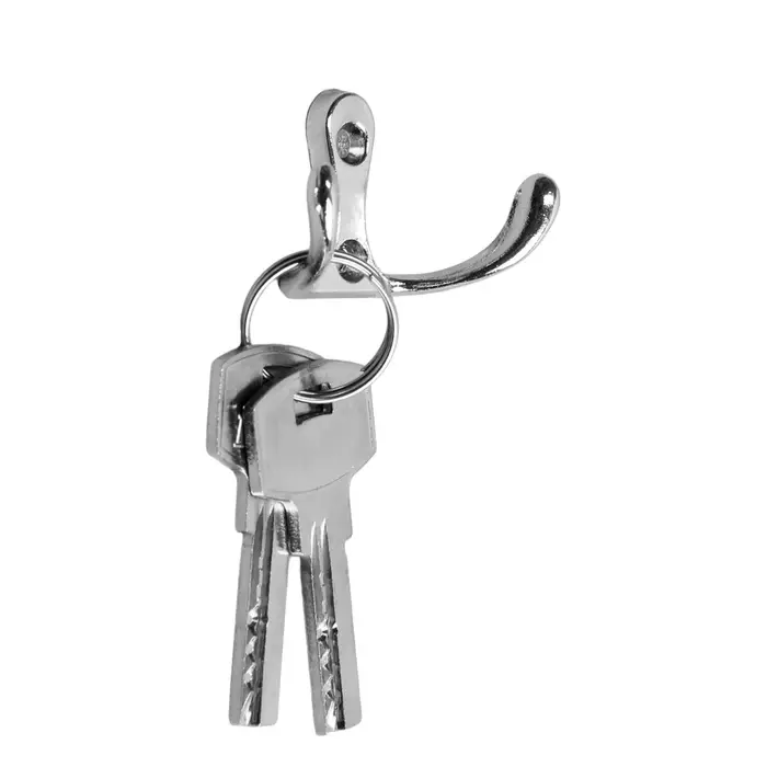 Крючок мебельный ТУНДРА TKd=005, двухрожковый, хром, 5 шт.