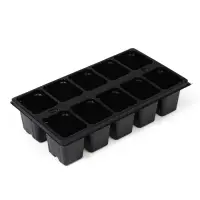 Кассета для рассады Greengo на 10 ячеек, по 100 мл, пластиковая, чёрная, 25&times;14&times;5 см
