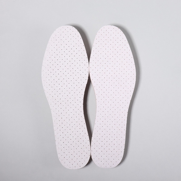 Стельки для обуви, универсальные, дышащие, р-р RU до 47 (р-р Пр-ля до 46), 29,5 см, пара, цвет белый