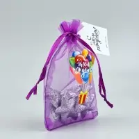 Мешочек подарочный из фатина с термонаклейкой &laquo;С днем рождения&raquo;, 11 х 16 см +/- 1.5 см