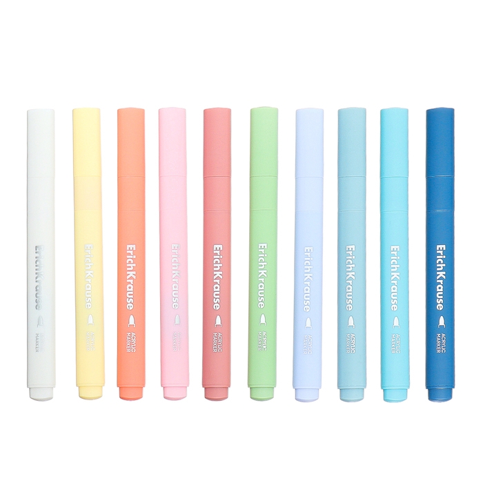 Маркеры акриловые 10 цветов, ErichKrause, Manga c пулевидным наконечником микс