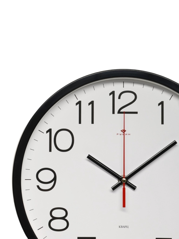 Часы настенные, интерьерные "Рубин", 30 см, черные