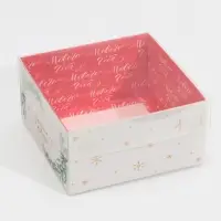 Коробка для кондитерских изделий с пластиковой крышкой &laquo;Паттерн&raquo;, 12 х 6 х 11,5 см