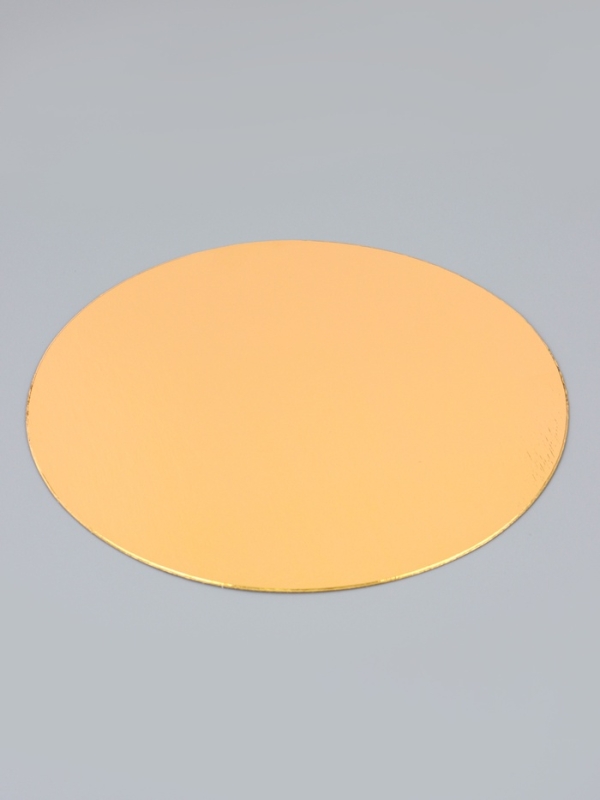 Подложка для торта, 24 см, золото - белая, 0.8 мм