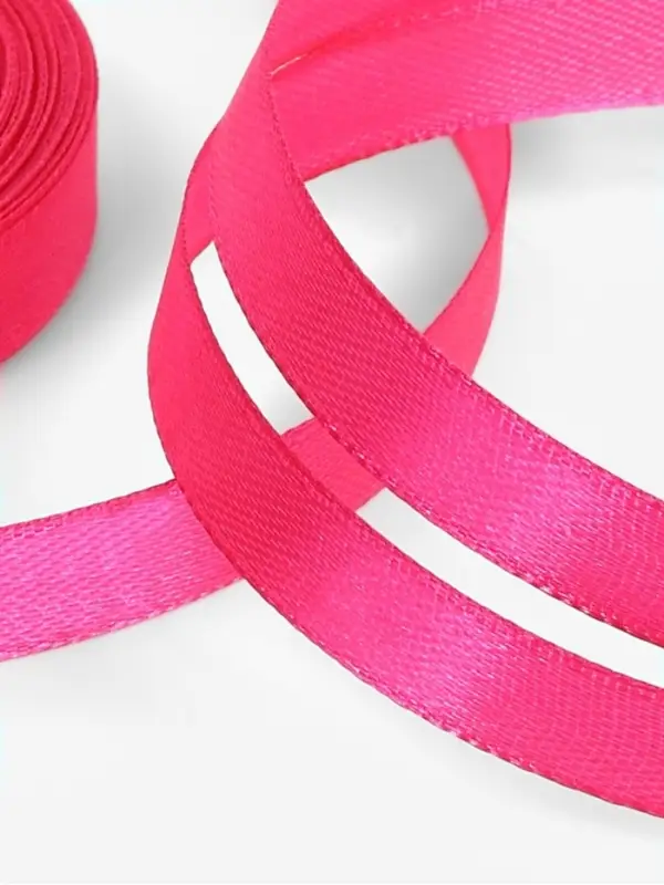 Лента атласная, 10 мм, 23&plusmn;1 м, ярко-розовая №190