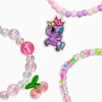 Браслет детский &laquo;Выбражулька&raquo;, 3 шт. набор,единорог, вишня, бусины, цветной