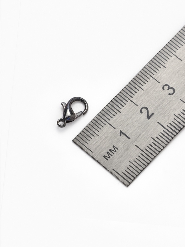 Замок-карабин СМ-536, (набор 10 шт.), 12&times;7 мм, цвет серый