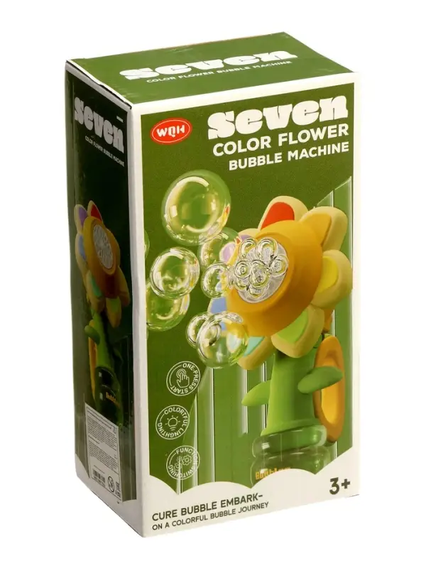 Генератор мыльных пузырей "Цветочек", световые эффекты, работает от батареек