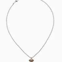 Кулон детский &laquo;Выбражулька. Мишка&raquo;, 40 см, бежевый в серебре