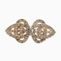 Зажим для кардигана "Ажур", шип, цвет белый в золоте