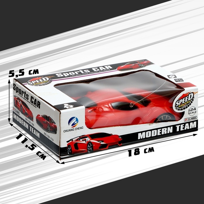 Машина радиоуправляемая &laquo;Спорт-кар&raquo;, масштаб 1:24, работает от батареек, цвет красный