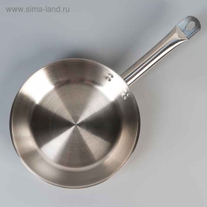 Сковорода &laquo;Общепит&raquo;, d=24 см, толщина корпуса 0,6 мм, дно 3,5 мм, с теплораспределительным слоем, индукция