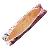 Пенал школьный на молнии Calligrata "Стикеры", розовый