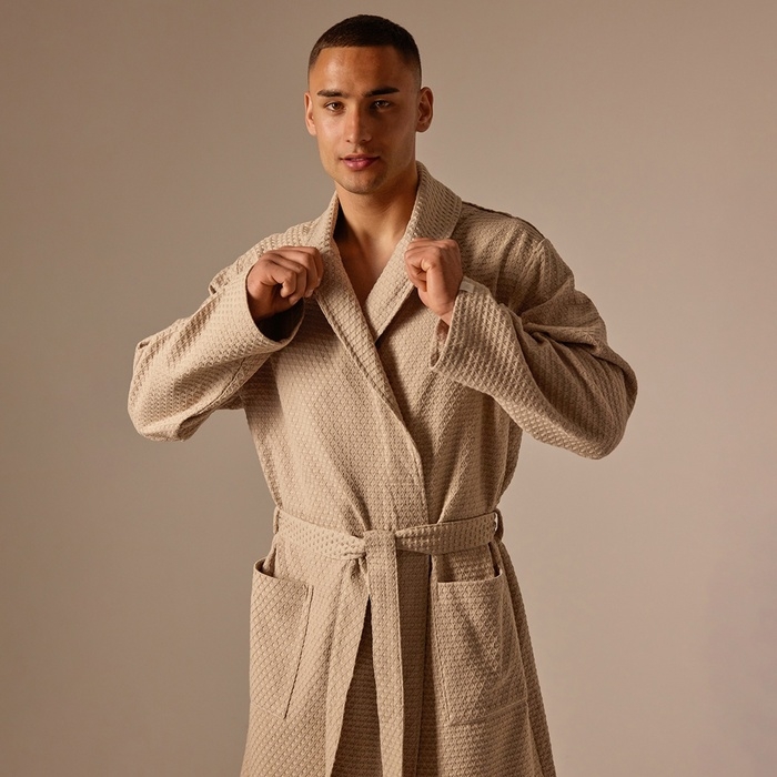 Халат вафельный мужской SL HOME: Waffle Халат вафельный мужской SL HOME: Waffle "Саббиа", размер XL, 100% хлопок, 320 г/м2