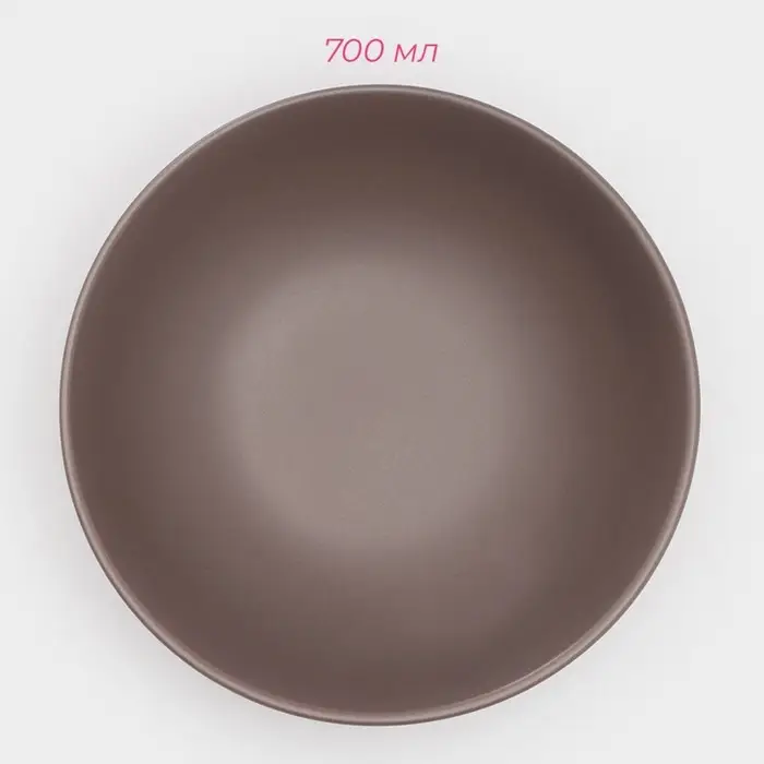 Набор тарелок керамических Доляна &laquo;Пастель&raquo;, 18 предметов: 6 тарелок d=19 см, 6 тарелок d=27 см, 6 мисок d=19 см, цвет коричневый