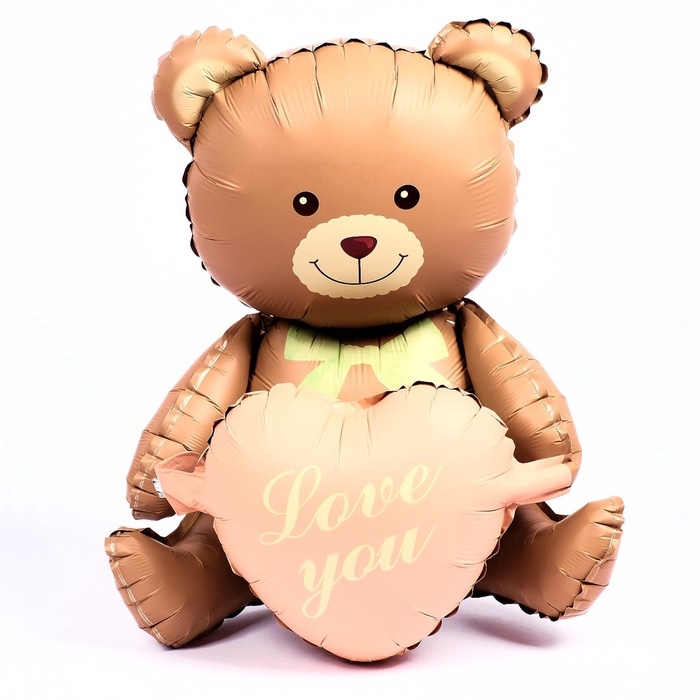 Воздушный шар фольгированный 42 Воздушный шар фольгированный 42" «Медвежонок с сердцем», матовый, под воздух