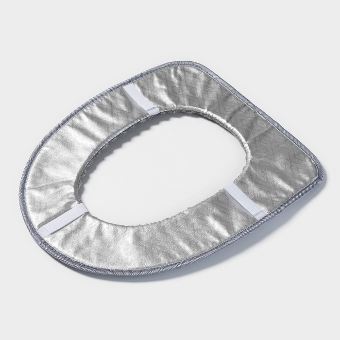 Чехол на сиденье для унитаза на липучках Доляна &laquo;Плюша&raquo;, 37&times;42 см, цвет МИКС