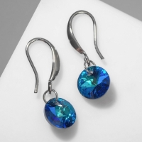 Серьги со стразами «Элит» мини, цвет синий в серебре Серьги со стразами «Элит» мини, цвет синий в серебре