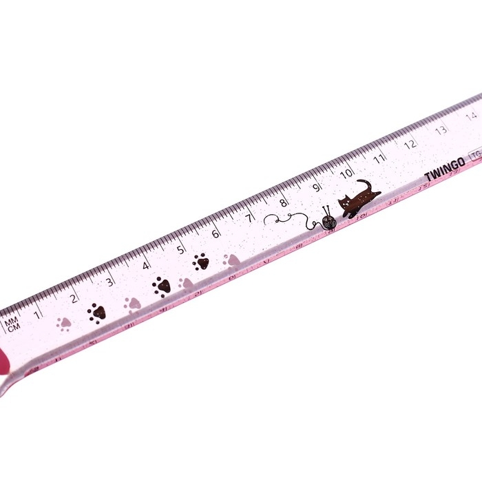 Линейка 15см "Лапка", прозрачная