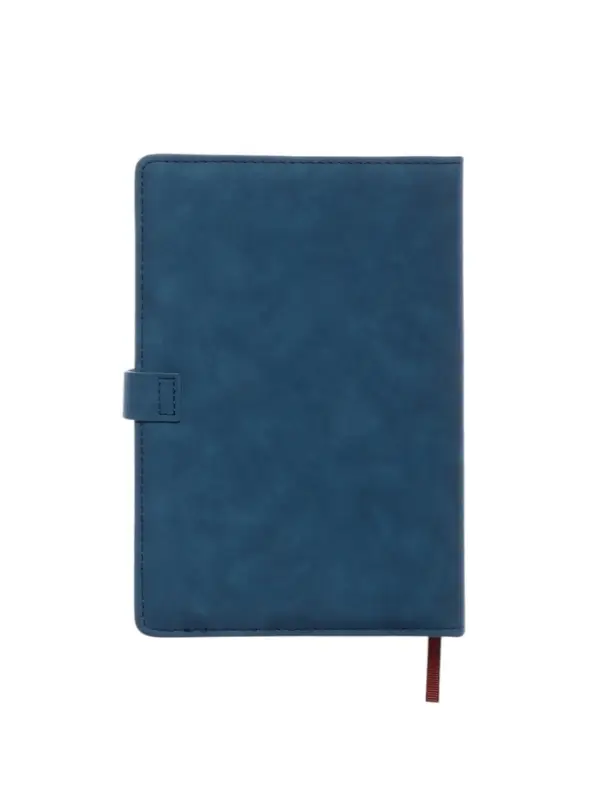 Ежедневник недатированный формат А5, с хлястиком, 112л, линия, пвх, Синий