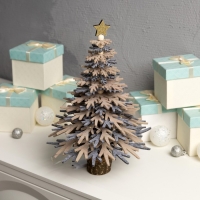 Набор для творчества &laquo;Ёлка серая&raquo; 18 &times; 36 &times; 18 см, дерево, текстиль, батарейки CR2032х2 (в комплекте), свечение тёплое белое