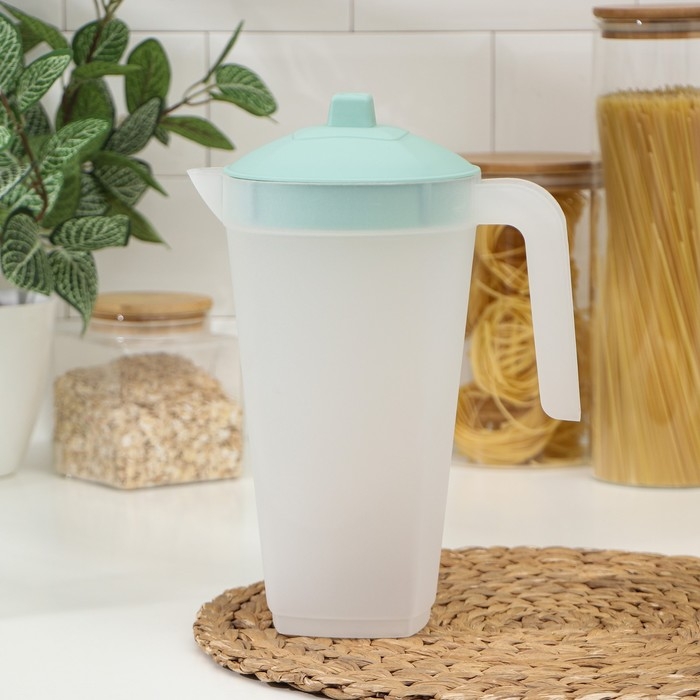 Кувшин с крышкой, 2 л, 20&times;12&times;26 см, цвет фисташковый