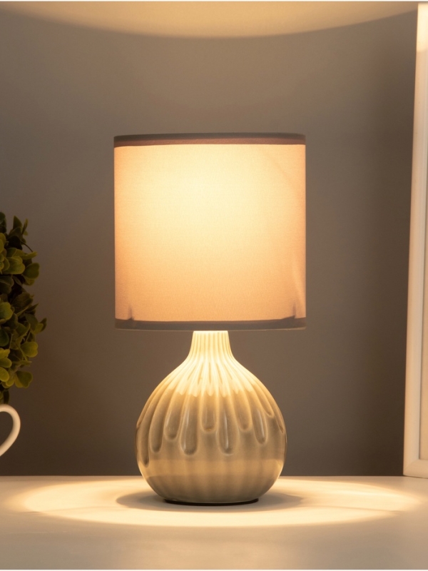 Лампа настольная "Капли" 40Вт Е14 серый 12х12х24см