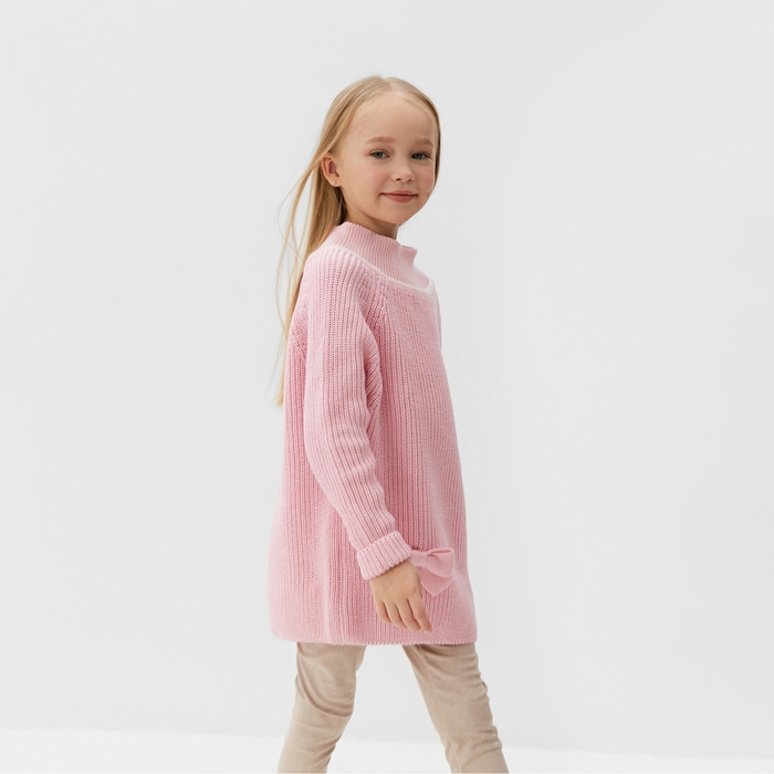 Свитер вязаный для девочки MINAKU, цвет розовый, рост 104 см