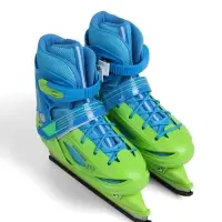 Коньки детские раздвижные BlackAqua, р. 30-33, для фитнеса, зелёные, синие