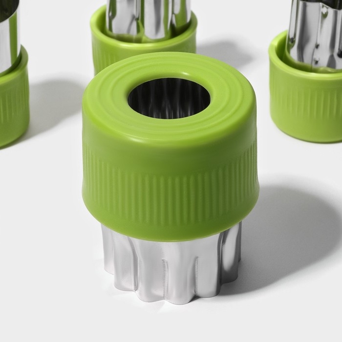 Набор овощерезок Доляна &laquo;Вкус&raquo;, 12 предметов, зелёный