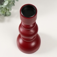 Подсвечник дерево на 1 свечу "Эллипсы" бордо 9,8х9,8х24 см Подсвечник дерево на 1 свечу "Эллипсы" бордо 9,8х9,8х24 см