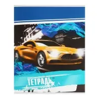 Тетрадь 48 листов в клетку, Calligrata &laquo;Авто&raquo;, обложка мелованный картон, серые листы, МИКС