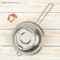 Дуршлаг &laquo;Марко&raquo;, d=19 см, 37,5 х19,5 х 7 см, длинная ручка, нержавеющая сталь, хромированный