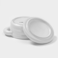 Горшочек для запекания Доляна &laquo;Зефир&raquo;, 250 мл, 15&times;10,5&times;6,3 см, с ручками, с крышкой, керамика, белый