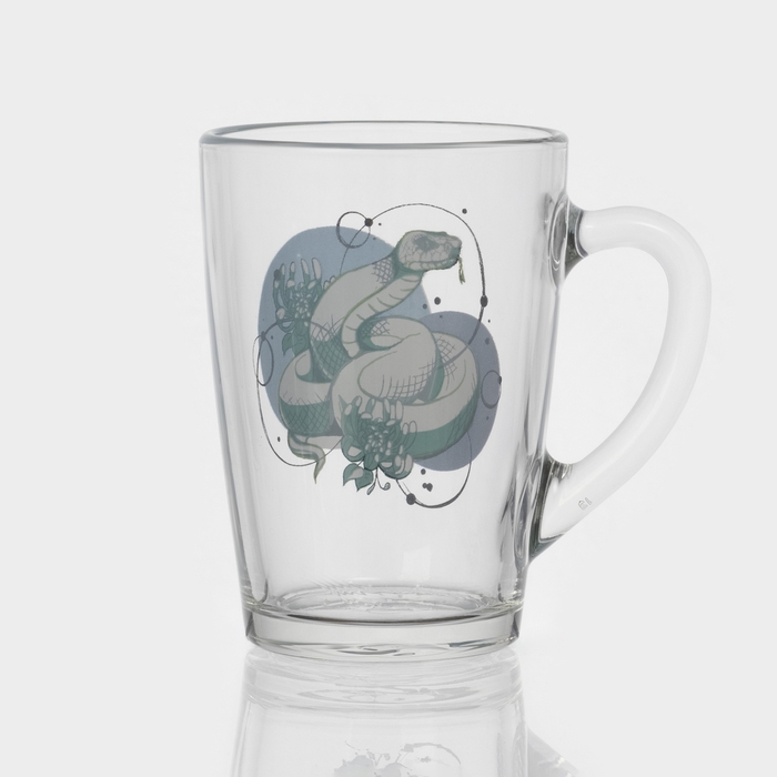 Кружка стеклянная кофейная &laquo;Змеи&raquo;, 300 мл, МИКС