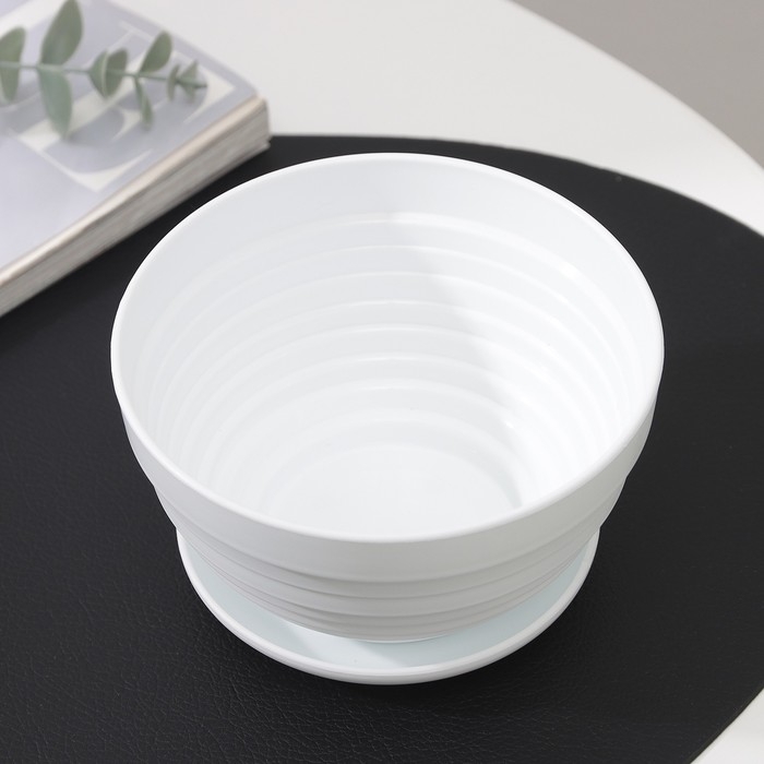 Горшок для цветов с поддоном «Алиса», 0,5 л, цвет белый Горшок для цветов с поддоном «Алиса», 0,5 л, цвет белый