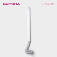 Ёршик для унитаза Доляна, силиконовый, 7&times;4&times;39 см, цвет серый