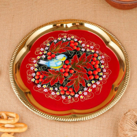 Набор &laquo;Рябина&raquo;, 3 предмета, самовар 3 л, заварочный чайник 0,7 л, поднос