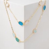 Бусы &laquo;Бирюзовый мир&raquo; надежда, цвет зелено-голубой в зол, 45см