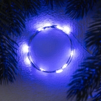 Гирлянда «Нить» 1 м роса. IP20, нить серебристая, 10 LED, 4.6 В, AG13x3 (в комплекте), 3 режима, свечение синее Гирлянда «Нить» 1 м роса. IP20, нить серебристая, 10 LED, 4.6 В, AG13x3 (в комплекте), 3 режима, свечение синее
