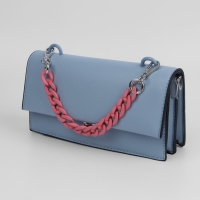 Цепочка для сумки, с карабинами, пластиковая, 23 &times; 17 мм, 30 см, цвет пыльная роза/серебряный