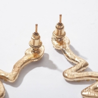 Новый год! Символ года 2025! Серьги висячие со стразами &laquo;Змейка&raquo; изогнутая, цвет белый в золоте, 5,7 см