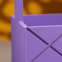 Кашпо деревянное "Эллада большая, сетка", с ручкой, 25&times;12,5&times;10(25) см Фиолетовый