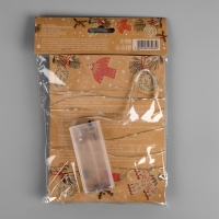 Гирлянда &laquo;Нить&raquo; 2 м роса с насадками &laquo;Прищепки-оленёнок&raquo;, IP20, серебристая нить, 20 LED, батарейка ААх2 (нет в комплекте), свечение тёплое белое