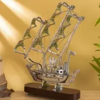 Корабль сувенирный 30х8х40 см, латунь